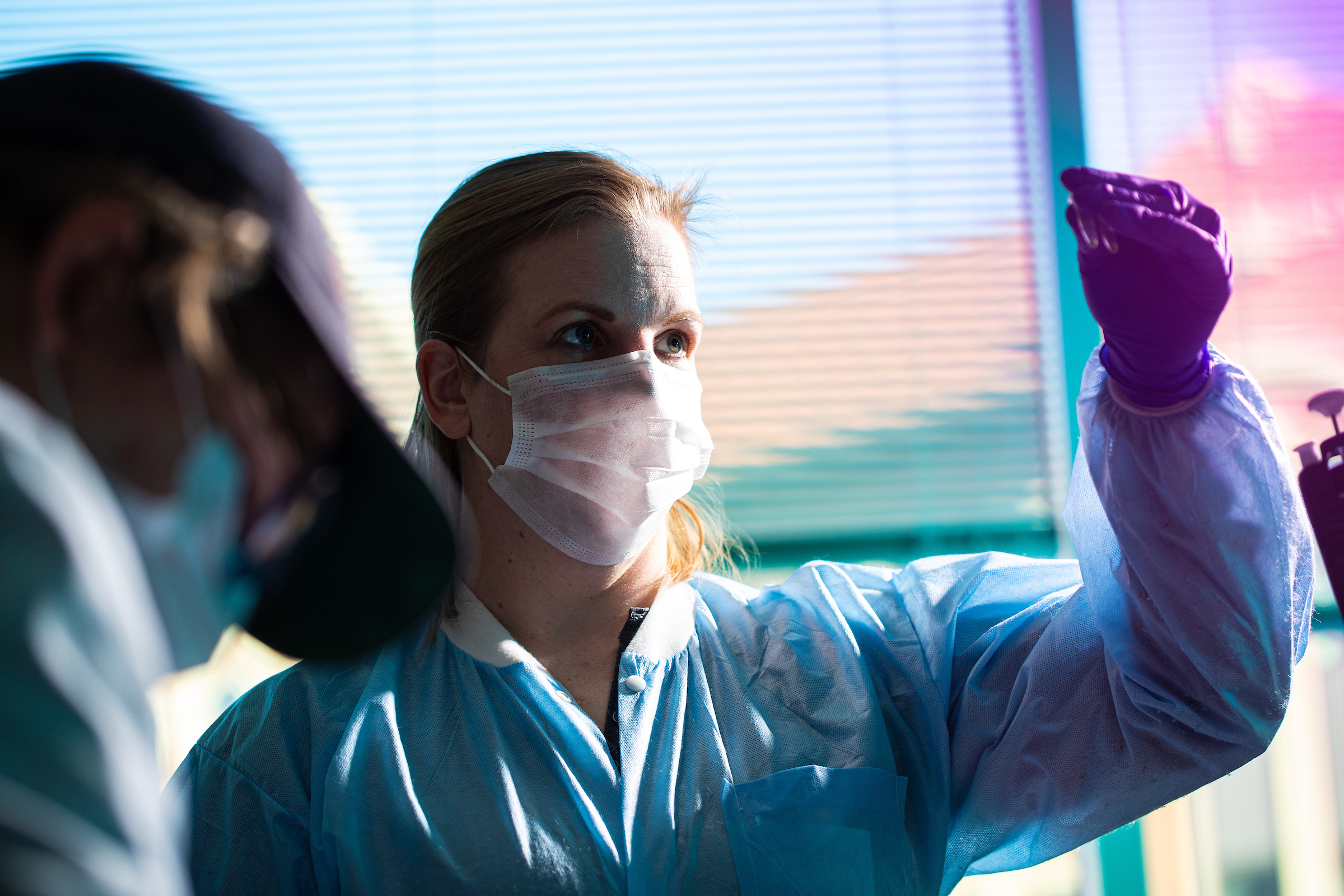 Two people in a lab