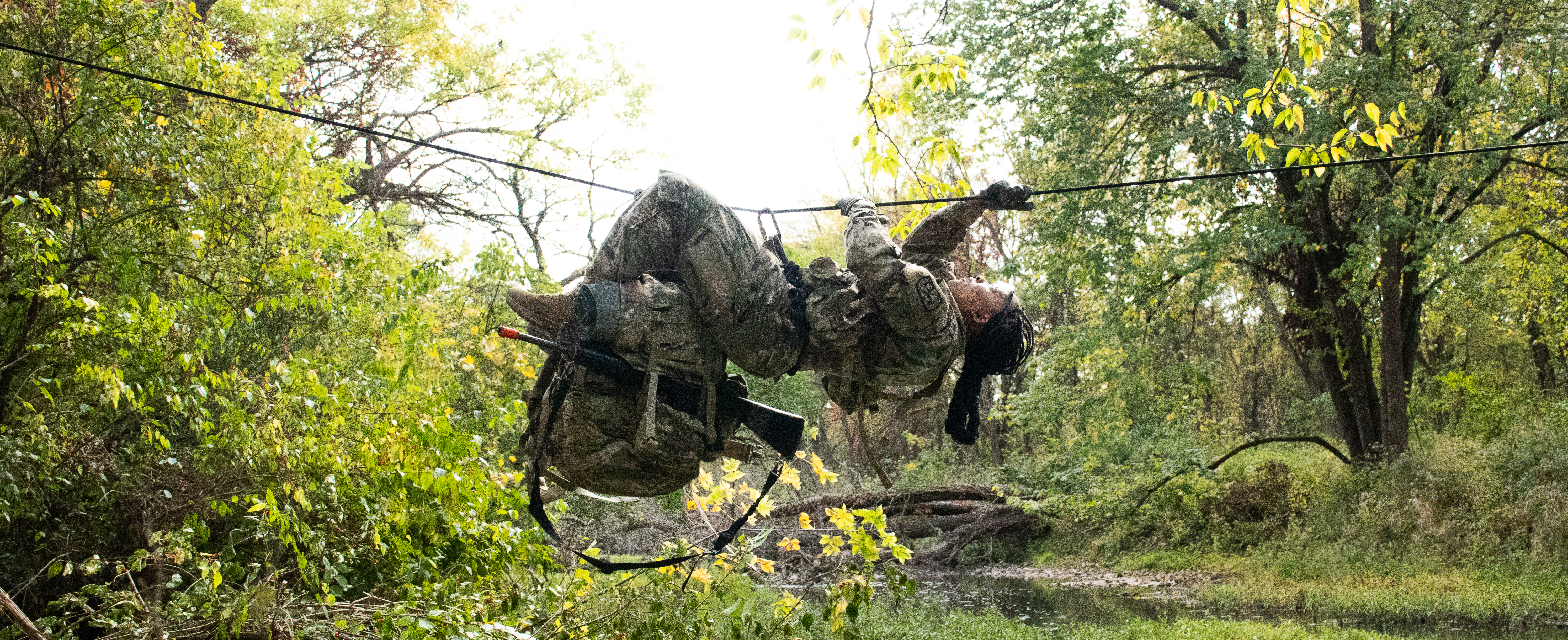  Loyola University Chicago ROTC cadet participating in Ranger Challenge field exercise.